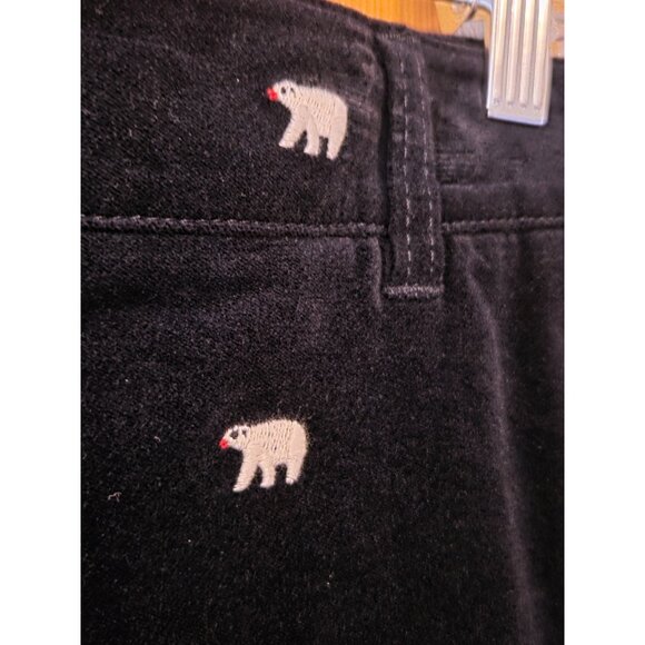 Talbots Womens Skirt 10 Navy Blue Embroidered Polar Bear Velvet Stretch‎ - Picture 1 of 13